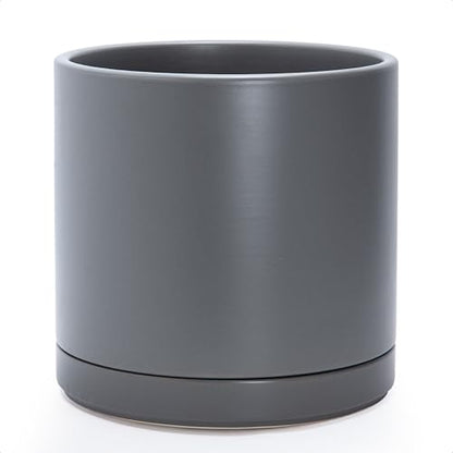 D'vine Dev 12 Inch Ceramic Planter Pot, Grey, 94-O-F-3 - color: Gray, size: X-Large