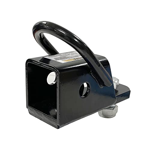 MaxxHaul 50619 Bolt-On ATV, UTV, Trailer Hitch Receiver Adapter for 2" Receiver Tube with Welded D-Ring
