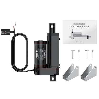Justech 330LBS/1500N-2inch/50mm 12V Linear Actuator with Bracket, Black - size: 1500N-50mm