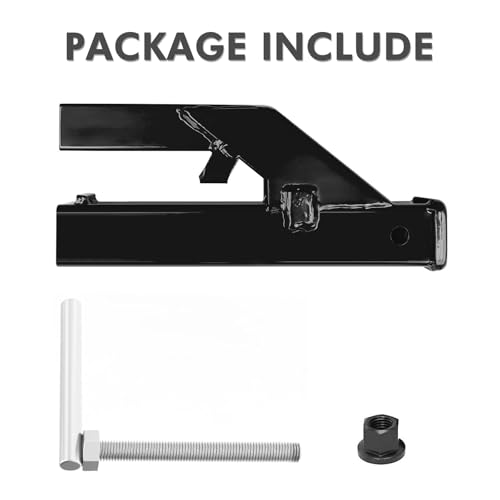 Clamp On Trailer Hitch Receiver 2 Inch Ball Mount Adapter for Tractor Bucket Fits All 2" Hook Inserts, Black