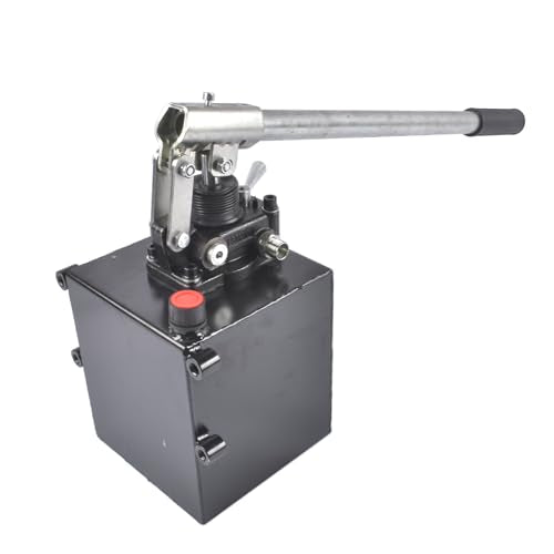Double Acting Hydraulic Hand Pump, 3600 PSI & 1.5 CID, Hand Operated Hydraulic Pump with 5 Quart Tank and Changeover Valve, 3/8" NPT Ports Portable Hydraulic Power for Equipment Maintenance Vahaha - size: 1.5 CID