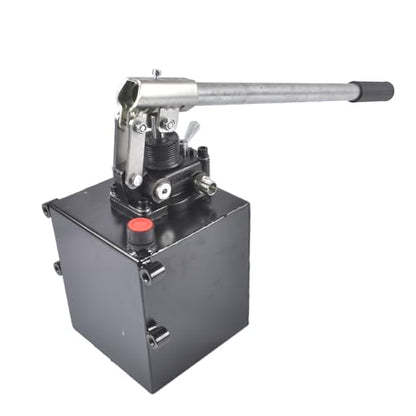 Double Acting Hydraulic Hand Pump, 3600 PSI & 1.5 CID, Hand Operated Hydraulic Pump with 5 Quart Tank and Changeover Valve, 3/8" NPT Ports Portable Hydraulic Power for Equipment Maintenance Vahaha - size: 1.5 CID
