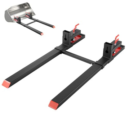 VEVOR Pallet Forks, 60" Total Length, 4000 lbs Clamp on Tractor Bucket Fork - size: 60 Inch