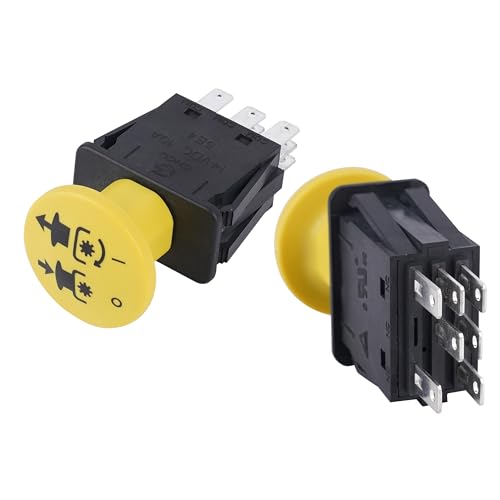 Clutch PTO Switch 7 Terminals fits MTD Cub Cadet 925-3233A 725-3233A 925-3233 725-3233 Delta 6201-308 6204-308 Blade Clutch Compatible for RTZ XT2 ZT1 ZTR Zero Cub Cadet PTO Switch 10 AMP Yellow