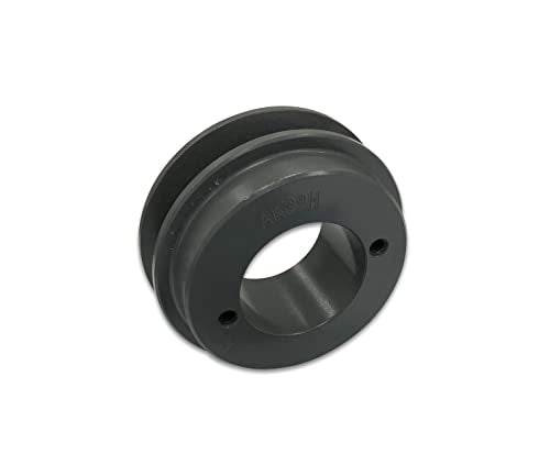 Single Groove 3.25" Cast Iron Electric Motor " H " Pulley/Sheave, Bushing Included, for 3/8" and 1/2" Top Width 3L/A/AK/4L/4LK Section V Belt, 1 Groove (7/8" Shaft / 0.875 Bore, AK32H) - size: 7/8" Shaft / 0.875 Bore
