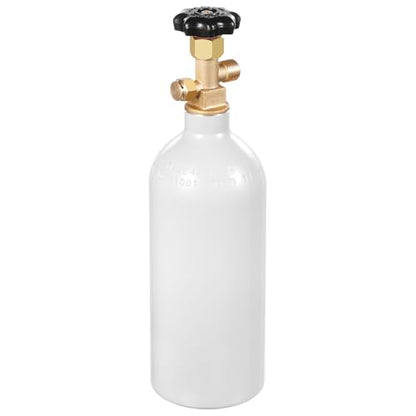 VEVOR CO2 탱크, 1.1kg(2.5파운드) 새로운 알루미늄 합금 실린더, 라이트 그레이 스프레이 코팅이 된 CO2 에어 탱크, CGA320 밸브 및 조절 가능한 압력, 생맥주 디스펜싱 및 소다 메이커용 DOT 승인 실린더 - size: 2.5 lbs