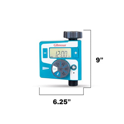 Gilmour Single Outlet Electronic Water Timer for Garden Hose, Irrigation Timer for Sprinklers and Drip Lines, Blue