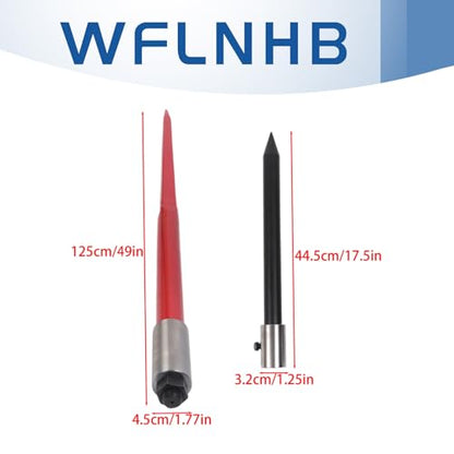 49in Hay Bale Spear 3000lbs Capacity with 2 Pcs Stabilizer Spears
