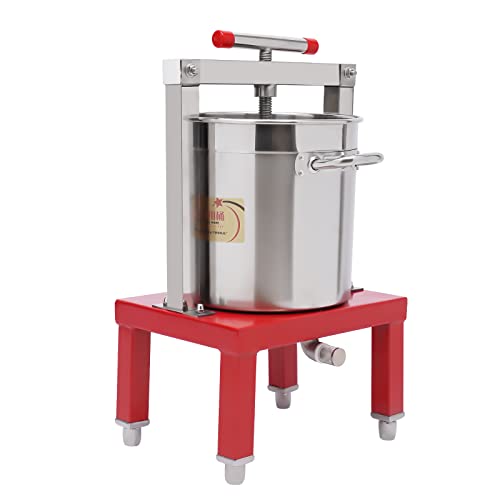 Large Fruit Honey Presser Extractor, Fruit Wine Press Making Manual Juice Maker, Cider, Wine, Grape, Apple Press Extractor for Wine and Juice Making - style: 13.3L