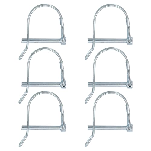 Trailer Coupler Pin, Pto Shaft Locking Hitch Pin W Ear - Fitting for (Farm Trailers - Wagons Towing - Garden Lawn Equipment - Hitches) 3/16" x 1-5/8" & 6 Pcs & Carbon Steel - size: 3/16" x 1-5/8"