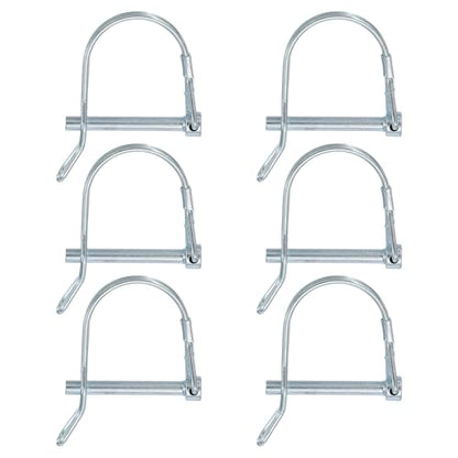 Trailer Coupler Pin, Pto Shaft Locking Hitch Pin W Ear - Fitting for (Farm Trailers - Wagons Towing - Garden Lawn Equipment - Hitches) 3/16" x 1-5/8" & 6 Pcs & Carbon Steel - size: 3/16" x 1-5/8"