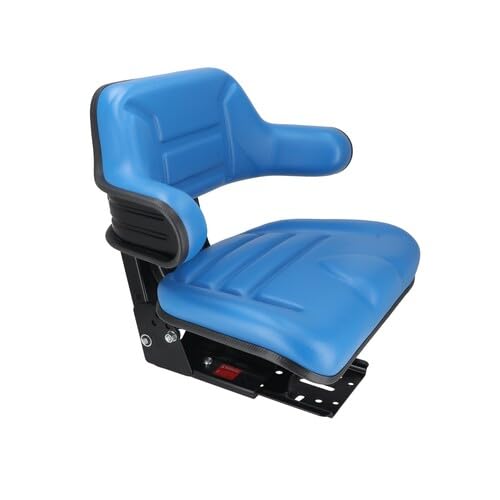 Seat Assembly Grammer Style Vinyl Blue fits New Holland 4835 5635 6635 7635 E7NN400KA fits Ford 2000 2110 2120 2600 3000 3600 3610 4000 4100 4110 4600 4610 5000 5610 6600 6610 7610 7710 E7NN400KA12M