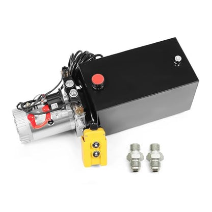 Nakkaa 12V DC 10 Quart Hydraulic Power Device Double Acting Hydraulic Pump - size: 10 Quart Double