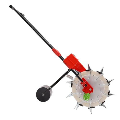 10 Nozzle Hand Push Garden Seeder Roller Seeding Corn Planter, Adjustable 1-2 Seeds &1.4-3.1in Depth Manual Walk-Behind Row Planter with 6.3in Planting Spacing for Peanut, Soybean, Mung Bean - size: 10 Nozzles, 6.3in Spacing