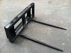 Skid Steer Attachment, 2 x 39" Hay Bale Spear, Rated 3000 LB, Quick Attach - size: 2 x 39"