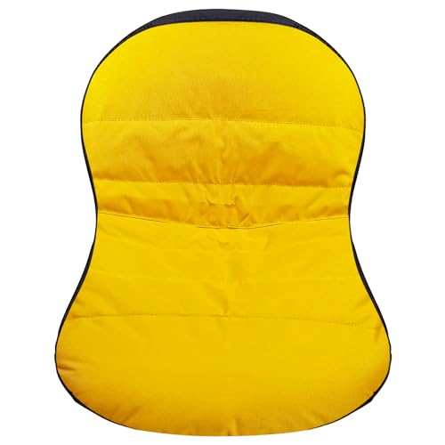 Seat Cover (Large) LP92334 Fits John Deere Mower up to 16.5'' - 18" High (Waterproof) (Four Convenient Pockets)(Made with Oxford 600d Fabric) Comes with Storage Pouch - color: yellow and black