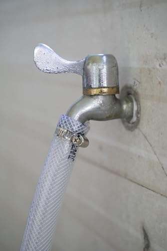1/2" ID x 3/4" OD - 25 Ft High Pressure Braided Clear PVC Tubing Flexible Vinyl Tube, Heavy Duty Reinforced Hose Tubing, BPA Free and Non Toxic - size: 1/2" ID x 3/4" OD, style: 25 Ft