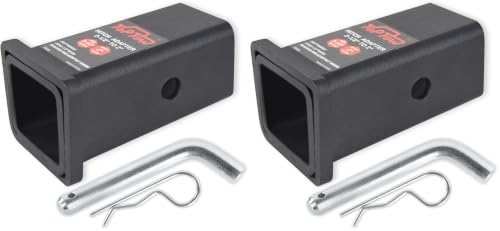 TOPTOW 64028HP Trailer Hitch Adapter 2-1/2" to 2" Hitch Reducer Sleeve Carbon Steel, 5/8 inch Pin & Clip Included (Pack of 2) - size: 6 Inch length (Pack of 2)