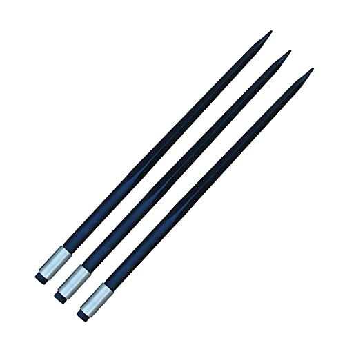 Lot of 3 - - 49" Hay Bale Spear 3000 LBs Capacity, C-2 Bale Spike Square Tapered Forged - 1 3/4" Conus 2, Bale Hay Spike with Hex Nut & Weld in Sleeve - size: Pack of 3