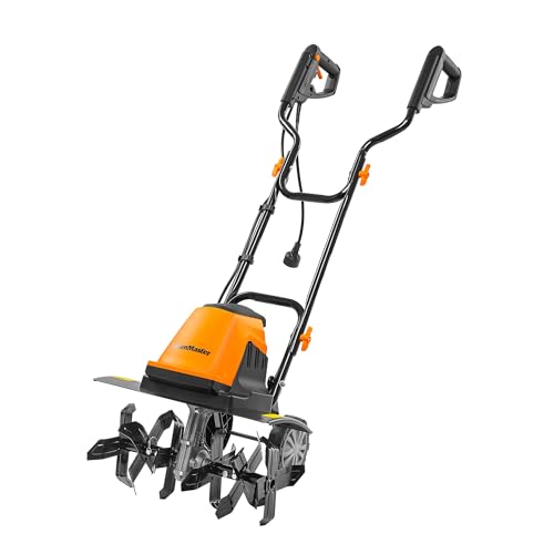 LawnMaster 13.5 Amp 18” Electric Tiller – TE1318M - color: 18-inch Black & Orange