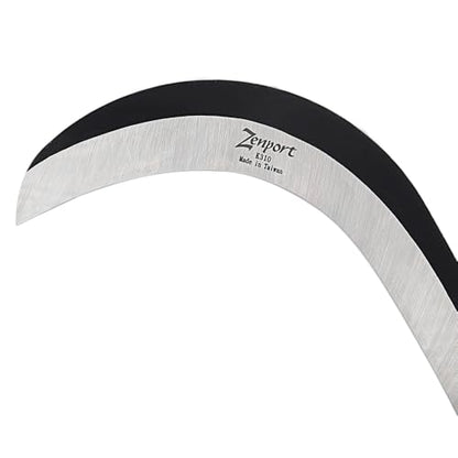 Zenport K310 Brush Clearing Sickle with 9-Inch Carbon Steel Blade and 9-Inch Aluminum Handle - Gardening/Landscaping Hand Sickle with Grip