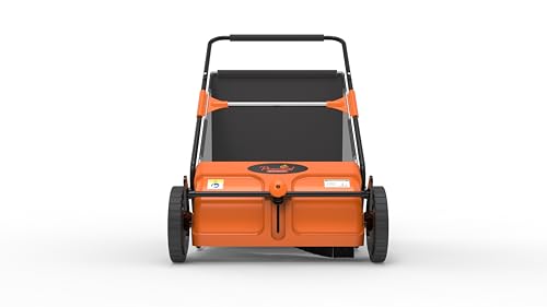 21-Inch Push Lawn Sweeper, Quick Dump & Dustproof Yard Sweeper for Leaves and Grass, Adjustable Height with Large Hopper Bag
