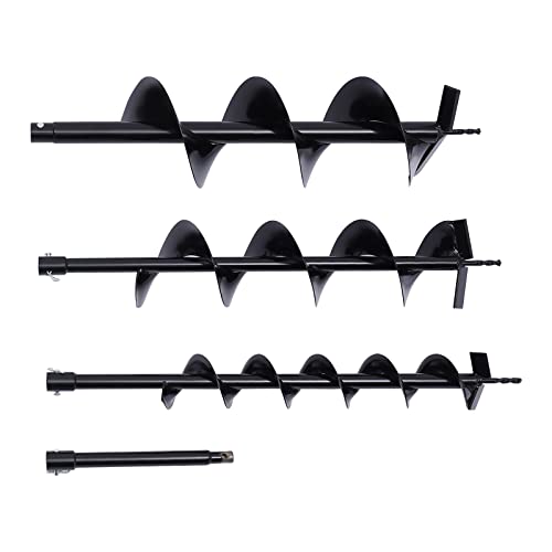 GDAE10 Fence Earth Auger,Petrol Borer 52cc 2-Stroke Post Hole Digger+Drill Bits 4" 6" 8" Bar Single Cylinder Air-Cooled System One Man Fence Earth Auger - style: 52CC-Red