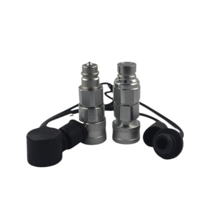 Ag Poppet Poineer Style ISO5675 Body 1/2" to Flat Face ISO16028 Body 1/2" Hydraulic Quick Connect&Disconnect Coupler Adapter Set,Replace SAE/EAS-500 - size: 1-Set ISO5675 to ISO16028 1/2"