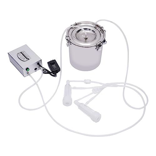 1.3Gal Goat Milking Machine, 35 Pulses/Min, Pulsating Vacuum Pump, Electric Goat Sheep Milker for Goats Sheep Farm Home,Silver