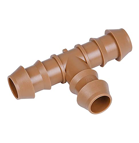 20-Pack Drip Irrigation Barbed Tee Fittings, Fits of 1/2”, 17mm .600” ID Drip Tubing - color: 20P-TEES