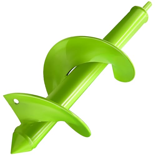 TCBWFY 4"x12" Auger Drill Bit for Planting and Digging Holes, Garden Plant Flower Bulb Rapid Bulb Planter Earth Auger Bit Post or Umbrella Hole Digger for 3/8" Hex Drive Drill - size: 4"x12"-Green