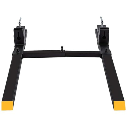 60" Clamp-On Pallet Forks with Adjustable Stabilizer Bar, 2000 Lbs Capacity for Heavy-Duty Tractor Bucket, Skid Steer, and Loader (2000 Lbs, 60")