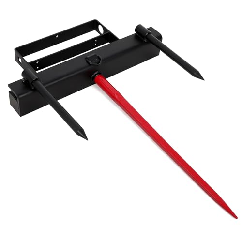 GarveeLife 39 in +2 * 17.5 in Hay Spear, Bale Spear 4000 LBS Capacity Universal HD Front Skid Steer Tractor Loader Bucket Attachment Quick Attach for Bobcat Tractors - size: 39"+2 * 17.5"
