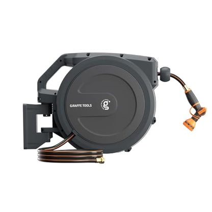 Giraffe Tools Retractable Hose Garden Reel 1/2"100FT Wall Mount Auto Rewind - size: 1/2 100FT