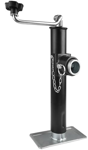 MaxxHaul 70150 2000 lb Capacity Weld-On Round Tube Swivel Trailer Jack, Top Wind Tongue Jack with 10" Lift, Adjustable 10"-20" Height, Heavy Duty Steel Construction (70150) - style: Tube Weld Extendable