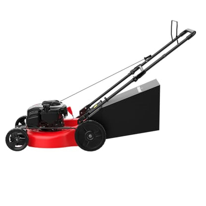 PowerSmart Gas Lawn Mower 21-inch with 140cc Briggs and Stratton E550 Engine, 2-in-1 Push Mower with Mulch, Bagger