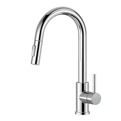 Tohlar Chrome Kitchen Faucets with Pull Down Sprayer and Deck Plate - color: Chrome, style: Standard