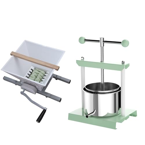 Fruit Wine Press and Crusher,100% Nature Apple&Grape&Berries Crusher Manual Juice Maker for Kitchen