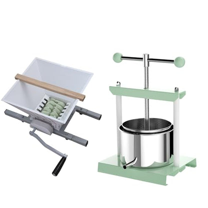 Fruit Wine Press and Crusher,100% Nature Apple&Grape&Berries Crusher Manual Juice Maker for Kitchen