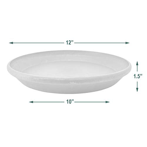 PSW Pot Collection AP30DC 12-inch Plastic/Stone/Wood Composite Plant Saucer Drip Tray – No Drainage Hole (Drillable), Indoor/Outer Water Tray, Dark Charcoal (Pack of 4) - color: Dark Charcoal, size: 12-Inch (Pack of 4)