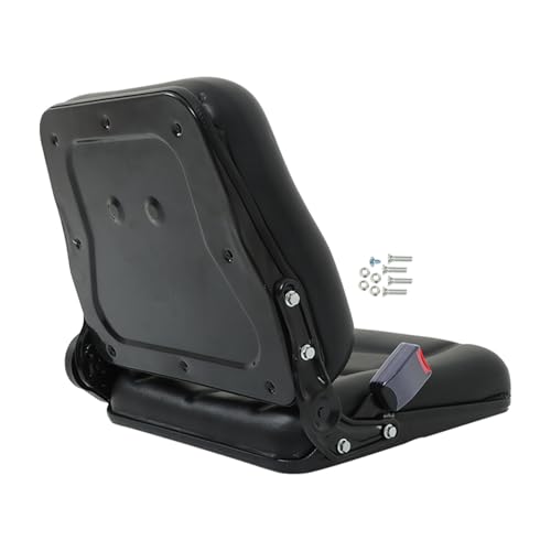 munirater Universal Fold Down Tractor Seat with Seatbelt and Slide