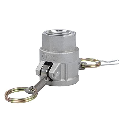 2 pcs Aluminum Camlock (1" part D) Cam & Groove Hose Fittings, cam Lock Fittings Female Coupler x Female NPT Thread cam Lock Fittings camlock Coupling (1'') - size: 1 Inch