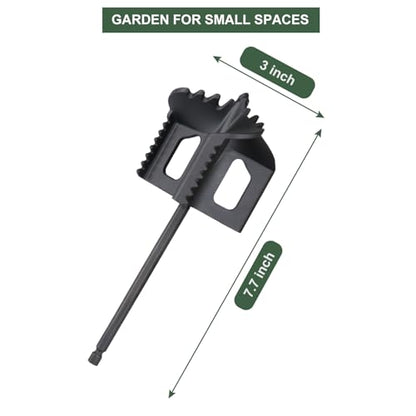4-in-1 Cultivator, Soil Tiller, Soil Digger and Soil Loosener Auger Attachment for Most Drive Drills, Plant Boxes, Ideal for Raised Beds, Home Gardening Soil Loosening