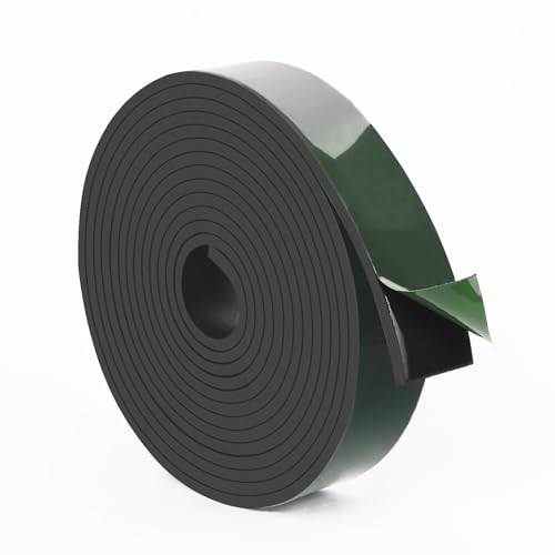 HooTown Adhesive Solid Rubber Strips, Self Neoprene Rubber Sheet Rolls Seal - size: 1”Wide x 120”Long, style: 1/8" Thick Adhesive