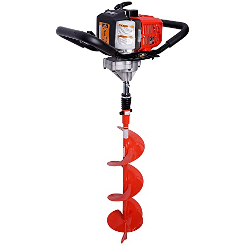 THUNDERBAY Partner Up 1 Man Earth Auger with 43cc, 2 Cycle Engine, with 8 Inch Diameter 36 Inch Long Earth Auger Bit - size: 43cc Powerhead with 8" Auger Bit