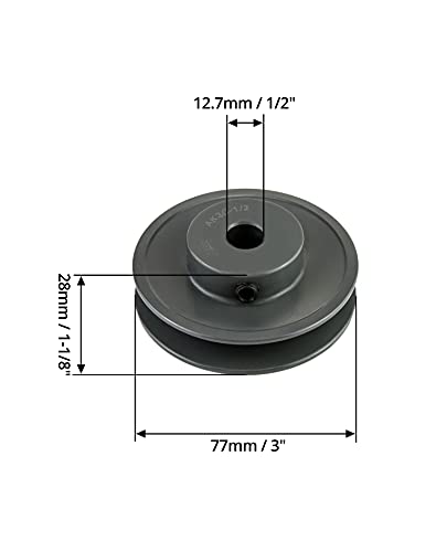 QWORK Single Groove Web Sheaves, 3.05" OD 1/2" Bore V-Belt Sheave for V-Belt, AK3012