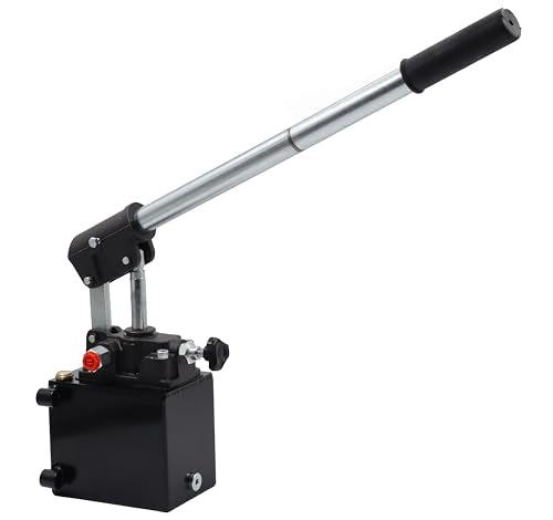 Spare Parts Holland - Single Acting Hydraulic Piston Hand Pump with Release Knob, Hand Operated Hydraulic Pump 3/8" NPTF Ports (2.7 CID 1 Qrt Tank (0.27 Gal) - size: 2.7 CID 1 Qrt. tank (0.27 Gal)