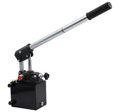 Spare Parts Holland - Single Acting Hydraulic Piston Hand Pump with Release Knob, Hand Operated Hydraulic Pump 3/8" NPTF Ports (2.7 CID 1 Qrt Tank (0.27 Gal) - size: 2.7 CID 1 Qrt. tank (0.27 Gal)
