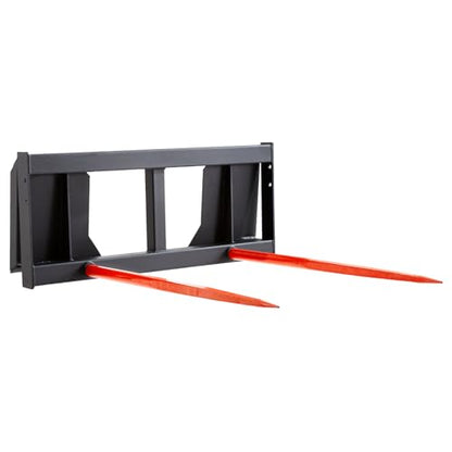 VEVOR 49" Hay Spear, Bale Spears 3000lbs Loading Capacity, Skid Steer Loader Tractor Attachment 2pcs Spears, Quick Attach Spike Forks - style: 49" Horizontal Assembly