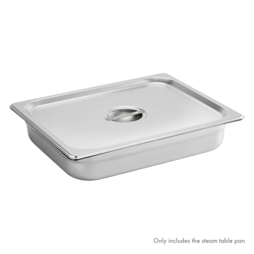 New Star Foodservice 1/2 Size Stainless Steel Steam Table Pan, 12.8 x 10.5 x 2.5 Inches, 18/8 Stainless Steel, 24 Gauge, NSF Certified (Set of 6) - size: 1/2, style: 2.5" Deep
